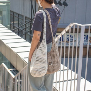 DIY Häkelanleitung - Muse Hanf ethnische Netztasche, Hobo Crossbody, Hippie Slouchy Tasche