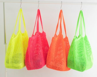 Modello di borsa all'uncinetto fai-da-te - Solo modello scaricabile Beach Net Bag, ottimo per l'estate, le vacanze e i regali, Facile da realizzare, livello principiante