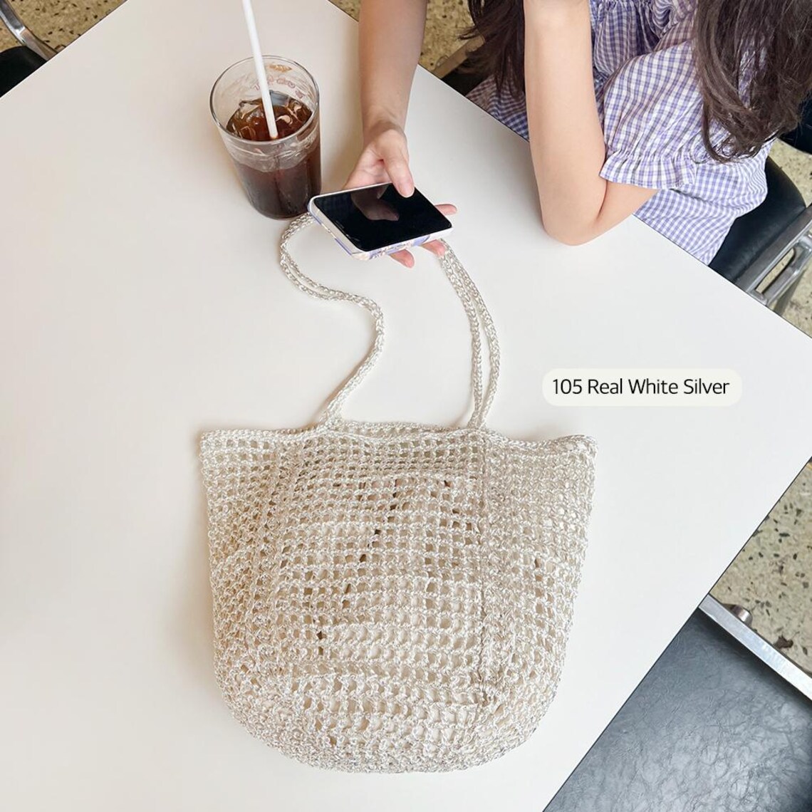 DIY Crochet Bag Package: Yarn and Pattern - Metallic Play Code H Bag ...