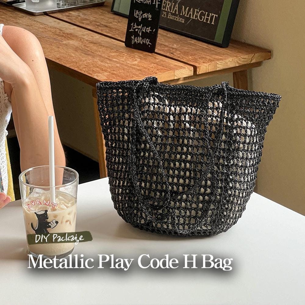 DIY Crochet Bag Package: Yarn and Pattern - Metallic Play Code H Bag ...