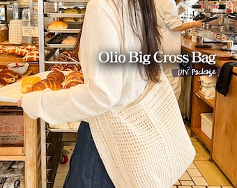 DIY-Häkeltaschen-PAKET: Olio Big Cross Bag, gehäkelte Tragetasche