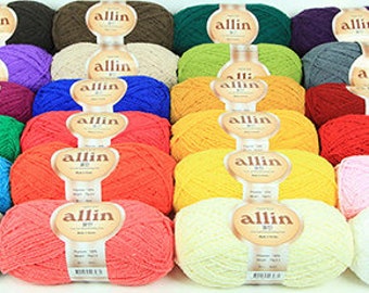 All-in (70g): Crochet, Knitting and More, blanket yarn perfect for bags, hats, rugs and pet cushions, High Quality, 27 Colors