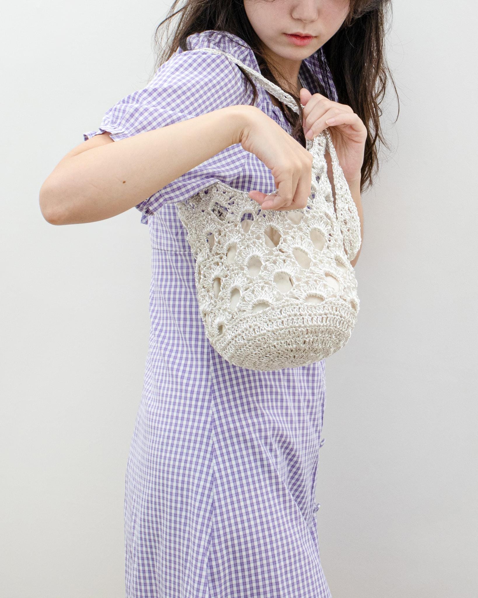 DIY Crochet Bag Pattern - Metallic Play Code Olive Bag Downloadable ...