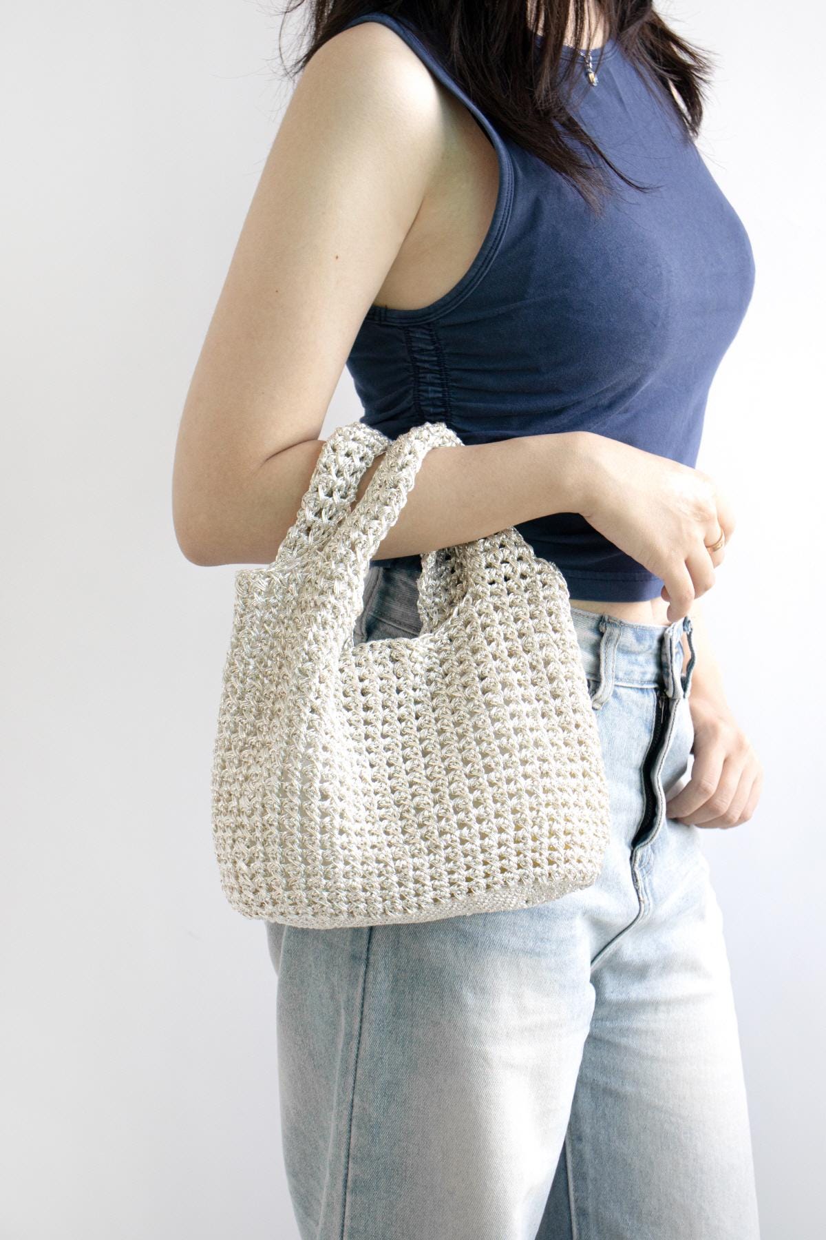 DIY Crochet Bag Pattern - Metallic Play Code Bagel Bag Downloadable ...