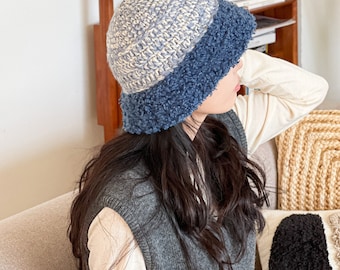 DIY crochet hat pattern - crochet hat, nuvole bucket hat, perfect for winter, crochet knitting hat