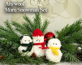 DIY crochet Christmas package:  yarn and printed pattern included - Snowman, Christmas, Anywool yarn