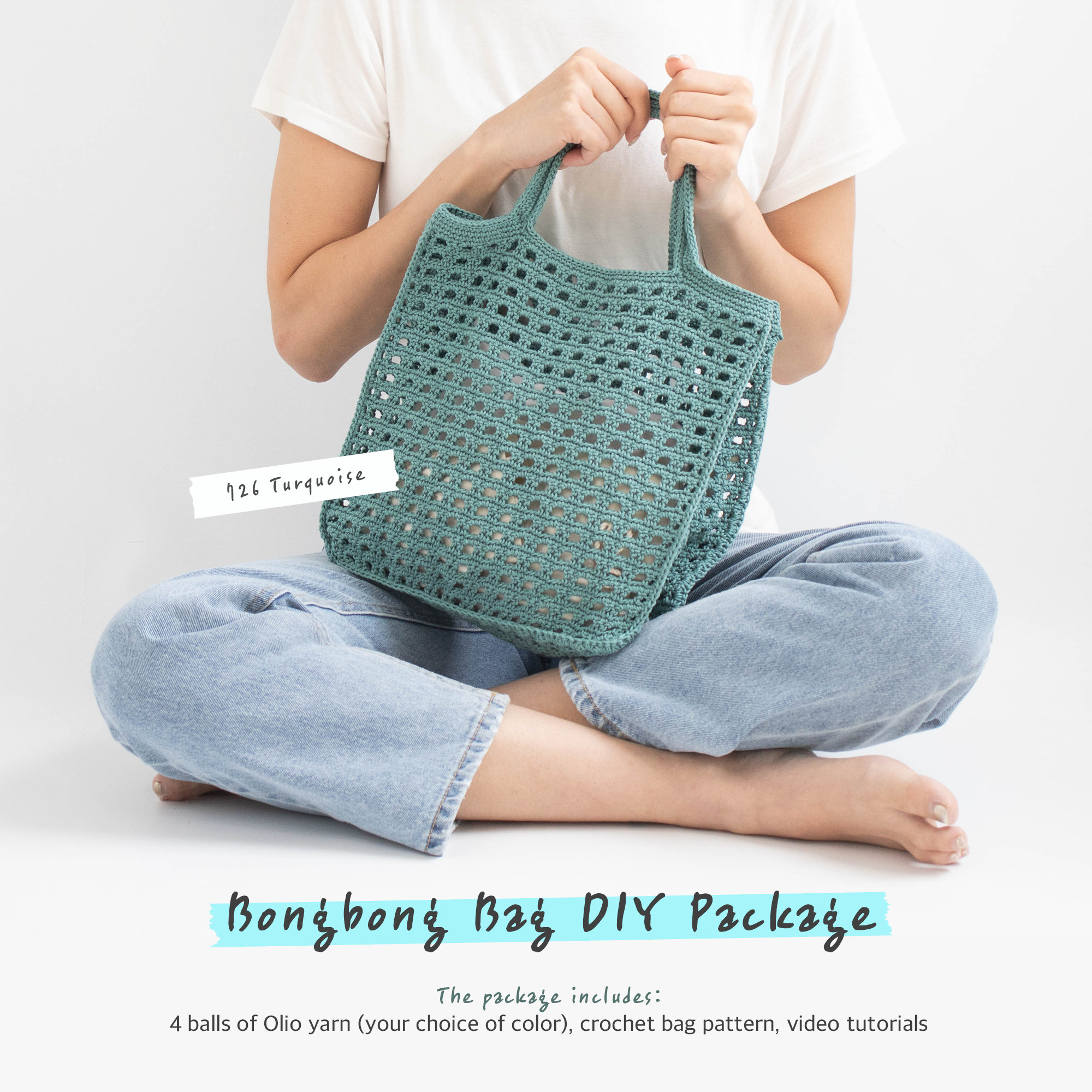 DIY Crochet Bag Package Yarn and Pattern Bongbong Net Bag english Korean and Japanese Ver Avaialble Etsy