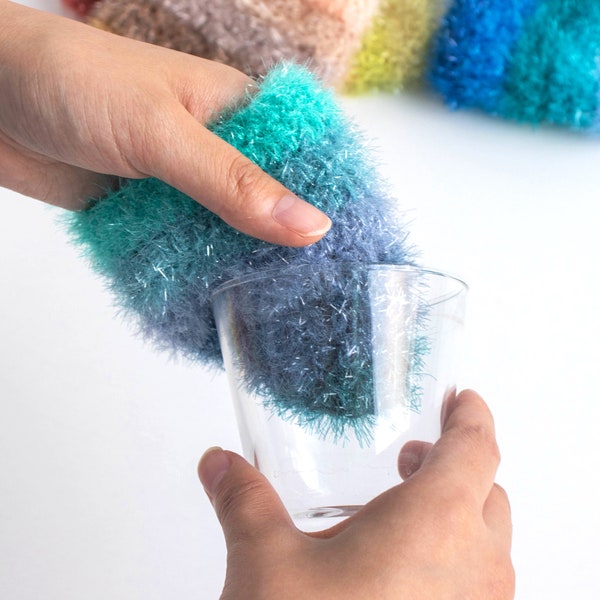 DIY crochet scrubber pattern - Pocket crochet scrubber for beginner , easy to clean dishes, perfect & cute for housewarming gift, home decor