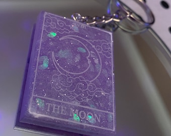 Star Tarot Card Bright Purple Keychain Charm