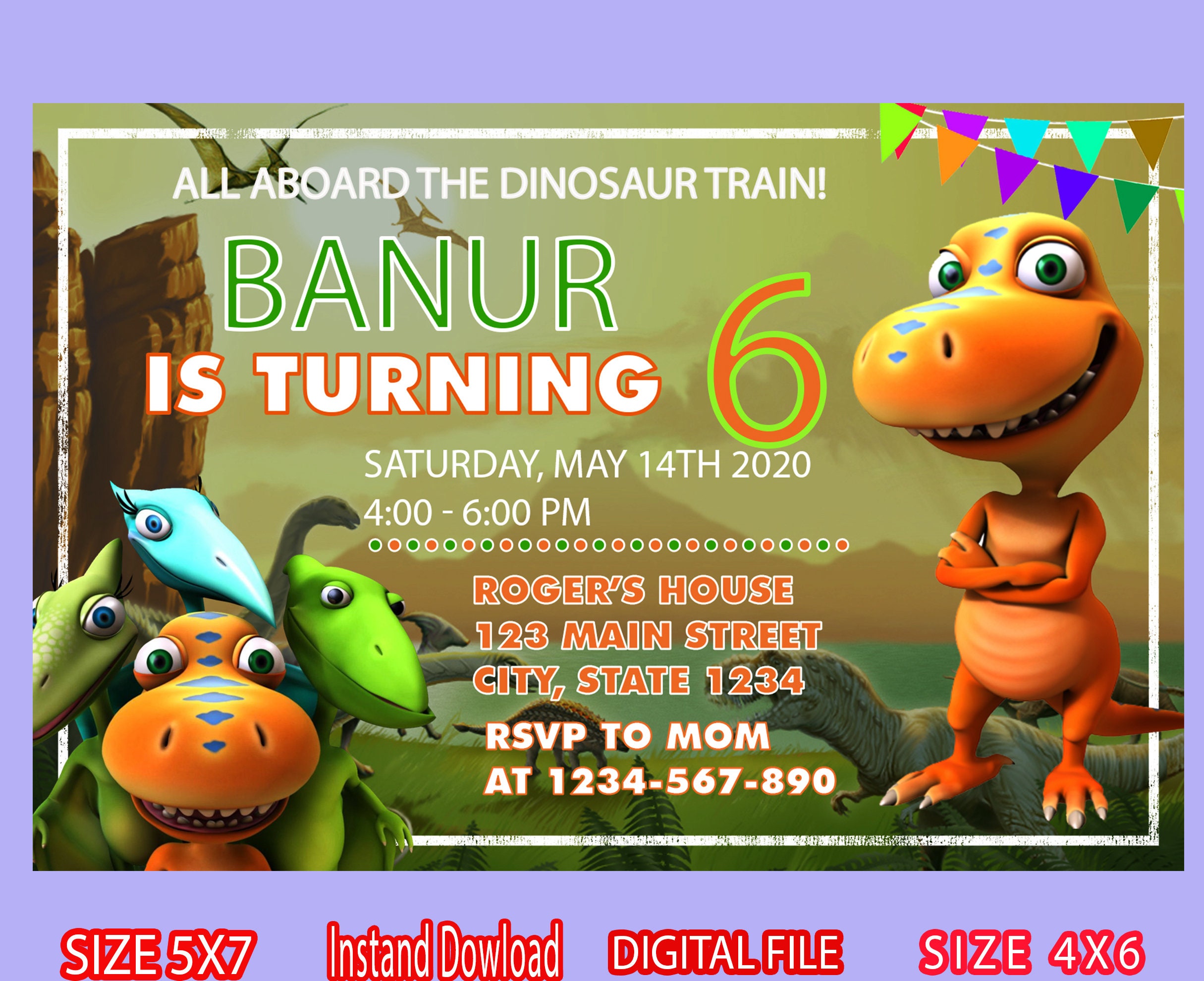Dinosaur Train Birthday Invitation Basket Ball Party | Etsy