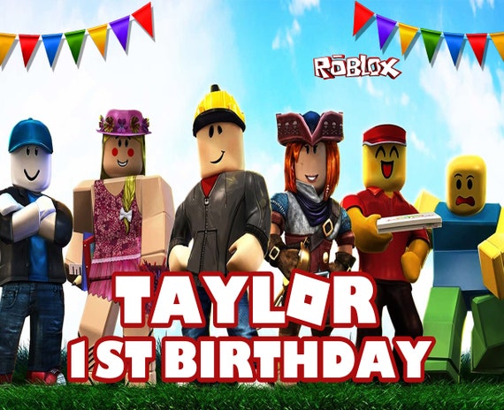Background Roblox Birthday Party For Kids Backdrop Roblox Etsy - roblox birthday background hd