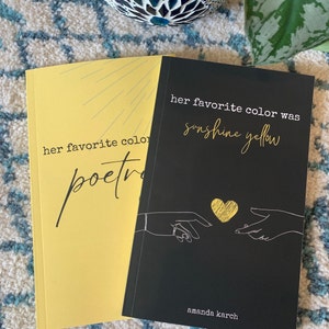 Journal de poésie et paquet de livres | Sa couleur préférée était le jaune soleil | Livre de poèmes d'amour et carnet vierge | Cadeau d'amateur de poésie