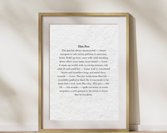 Poetry Print for Writers | Unframed | Signed Prose Poem and Quote by Amanda Karch | Bookish Gift for Writer, Poet, Reader, Friend, Family