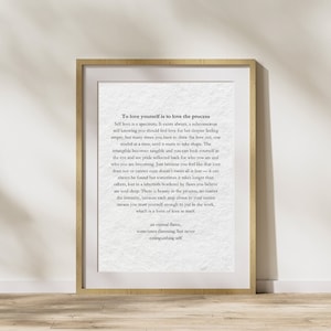 Impression de poésie sur l'amour de soi | Sans cadre | Poème et citation inspirants signés d'Amanda Karch | Cadeau pour un ami, un membre de la famille ou un partenaire