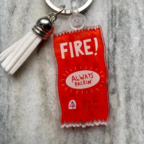 Taco Bell Hot Sauce Packet Keychain Etsy
