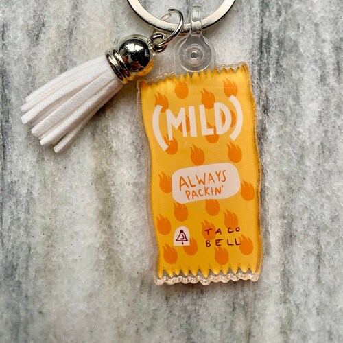Taco Bell Hot Sauce Packet Keychain Etsy
