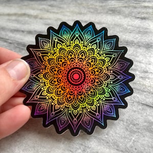 Adesivo Mandala olografico / Adesivo per laptop / Adesivo per notebook / Adesivo in vinile / Adesivo impermeabile