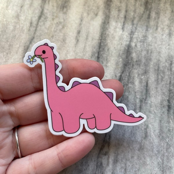 Pink Dino Sticker | Laptop Sticker | Notebook Sticker | Vinyl Sticker | Waterproof Sticker