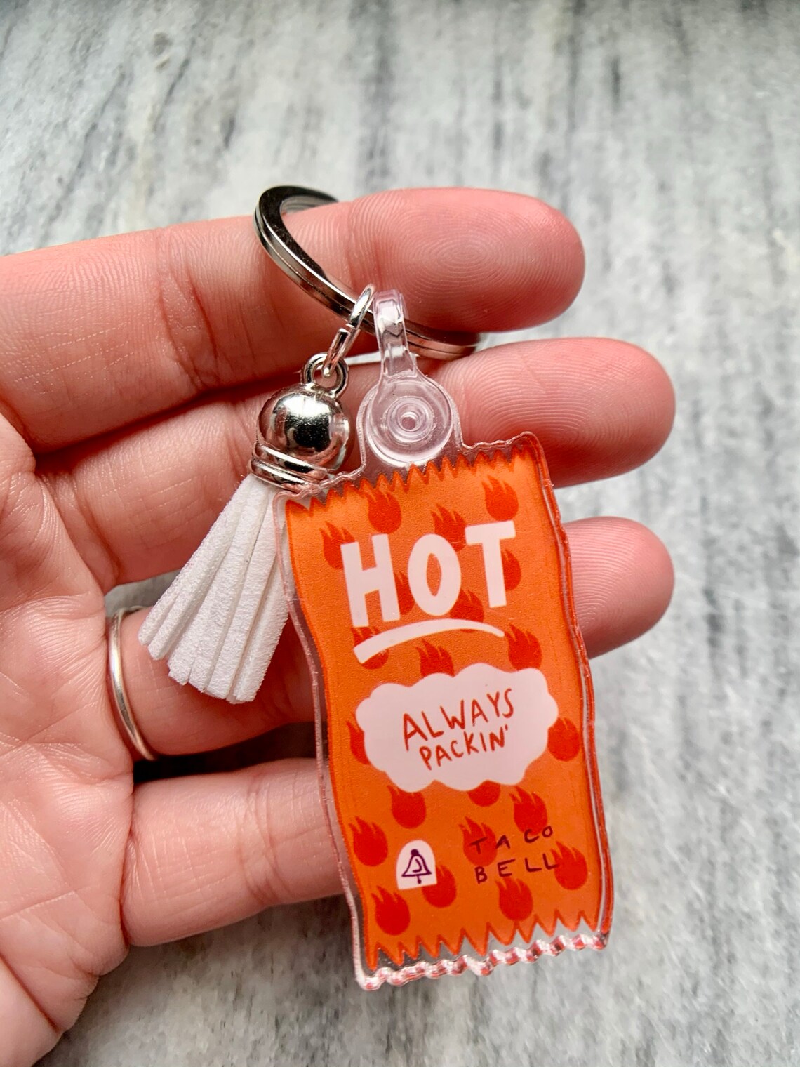 Taco Bell Hot Sauce Packet Keychain Etsy