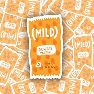 Taco Bell Mild Sauce Packet Sticker | Laptop Sticker | Notebook Sticker | Vinyl Sticker | Waterproof Sticker