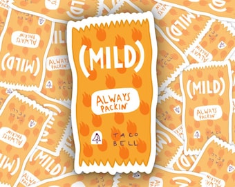 Taco Bell Mild Sauce Packet Sticker | Laptop Sticker | Notebook Sticker | Vinyl Sticker | Waterproof Sticker