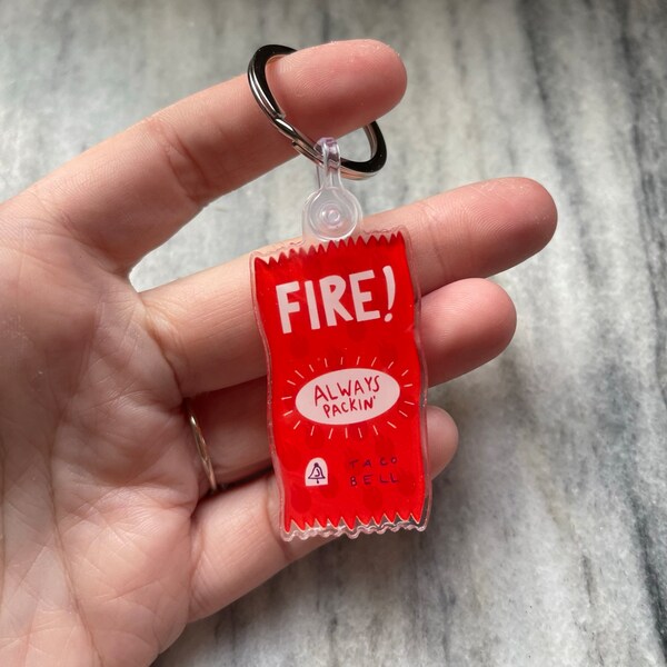 Taco Bell Fire Sauce Packet Keychain
