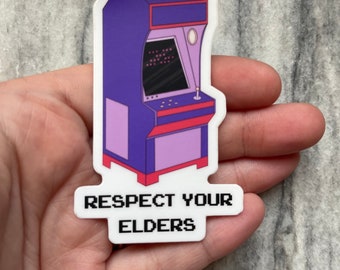Respect Your Elders Video Game Vinyl Waterproof Sticker
