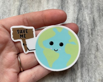 Save Me Earth Vinyl Waterproof Sticker