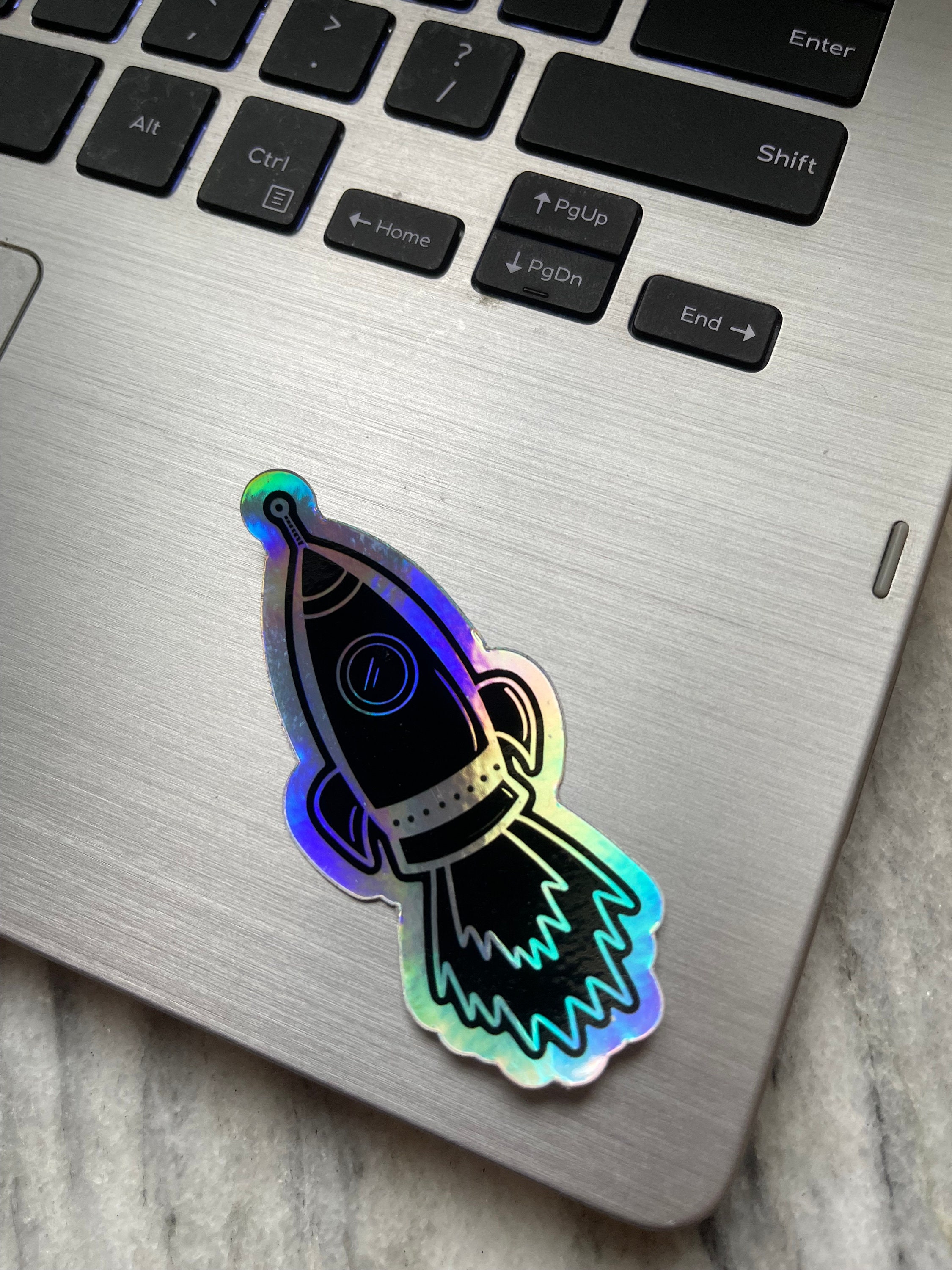 Holographic Rocket Sticker | Laptop Sticker | Notebook Sticker | Vinyl ...