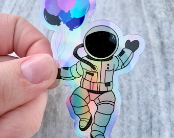 Holographic Astronaut Sticker | Laptop Sticker | Notebook Sticker | Vinyl Sticker | Waterproof Sticker