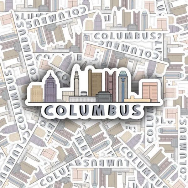 Columbus Ohio Skyline Sticker | Laptop Sticker | Notebook Sticker | Vinyl Sticker | Waterproof Sticker