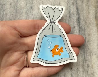 Pegatina de pez dorado / Pegatina para portátil / Pegatina para cuaderno / Pegatina de vinilo / Pegatina resistente al agua
