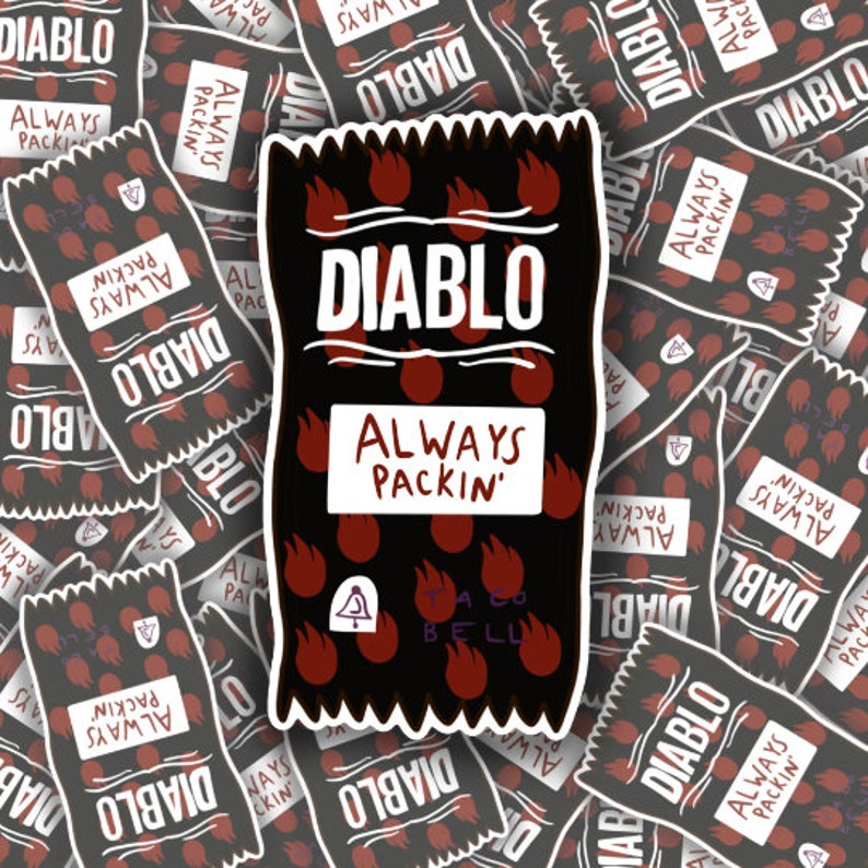 Taco Bell Diablo Sauce Packet Sticker Laptop Sticker Etsy