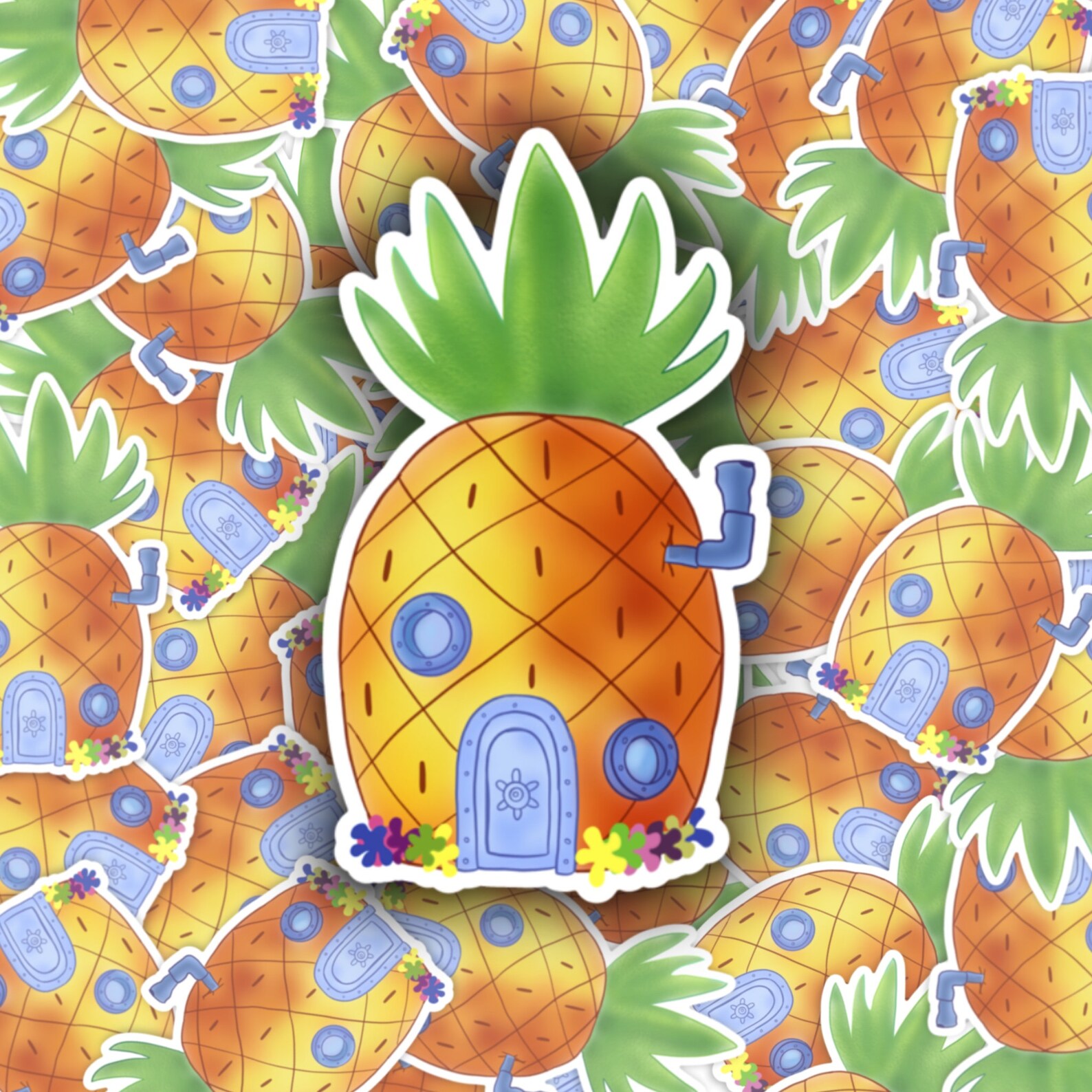Spongebob Pineapple House Sticker Hydroflask Sticker Etsy