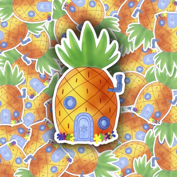 Pineapple House Sticker | Laptop Sticker | Notebook Sticker | Vinyl Sticker | Waterproof Sticker