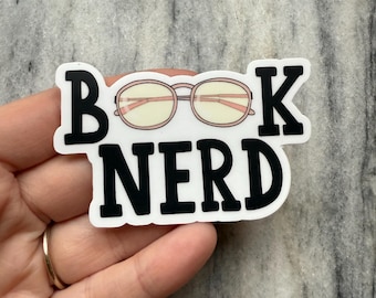 Book Nerd Waterproof Vinyl Sticker | Laptop Sticker | Bookish Gifts and Stickers | Stickers for Readers | Notebook | ereader Stickers