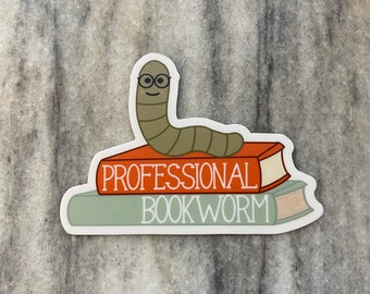 Professional Bookworm Sticker | Laptop Sticker | Notebook Sticker | Vinyl Sticker | Waterproof Sticker
