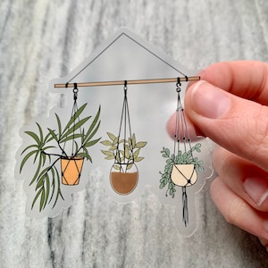 Hanging Plants Clear Sticker | Laptop Sticker | Notebook Sticker | Vinyl Sticker | Waterproof Sticker