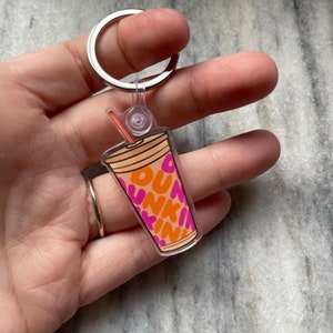 Dunk in Donuts Iced Coffee Cup Keychain