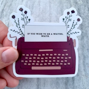 Flower Typewriter Sticker | Laptop Sticker | Notebook Sticker | Vinyl Sticker | Waterproof Sticker