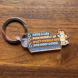 Llavero con lista de verificación de salud mental