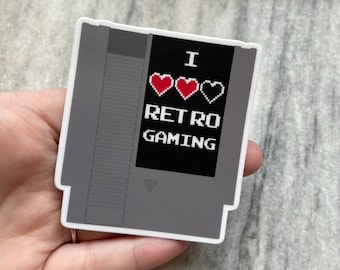 I Love Retro Gaming Sticker | Laptop Sticker | Notebook Sticker | Vinyl Sticker | Waterproof Sticker
