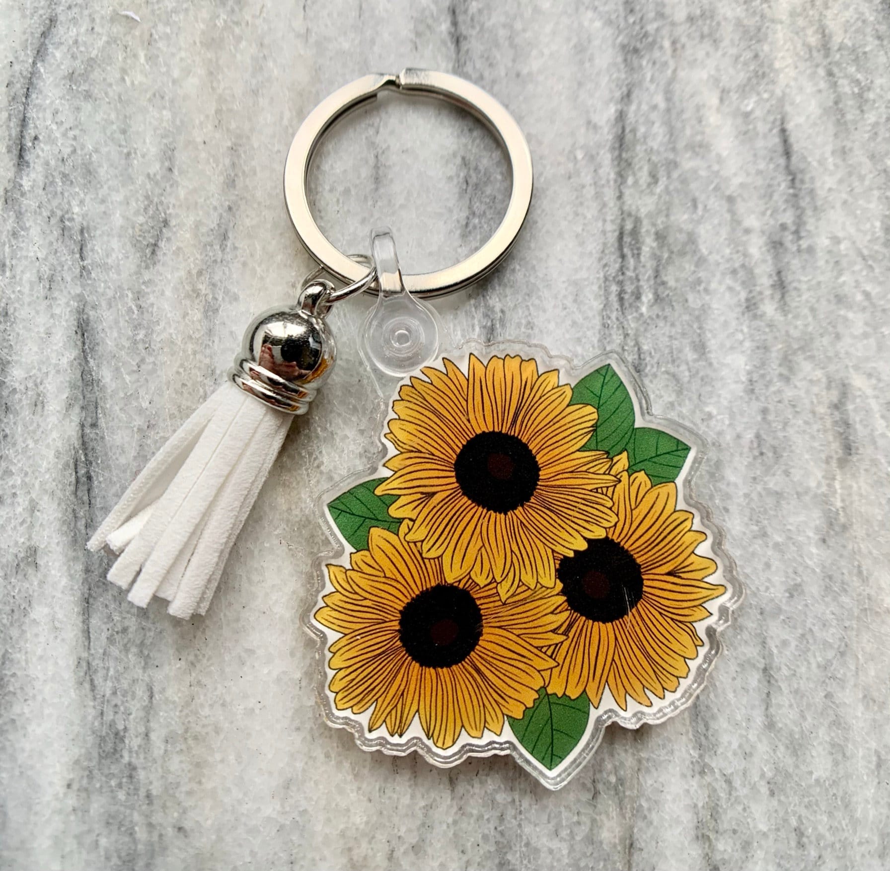 Sunflower Keychain Etsy