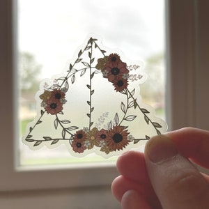 transparent floral creux | Sticker pour ordinateur portable | Sticker pour ordinateur portable | Autocollant en vinyle | Autocollant imperméable