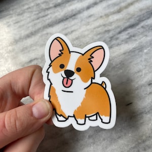 autocollant corgi | Sticker pour ordinateur portable | Sticker pour ordinateur portable | Autocollant en vinyle | Autocollant imperméable