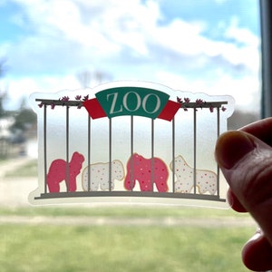 Animal Cookie Zoo Transparent Sticker | Laptop Sticker | Notebook Sticker | Vinyl Sticker | Waterproof Sticker