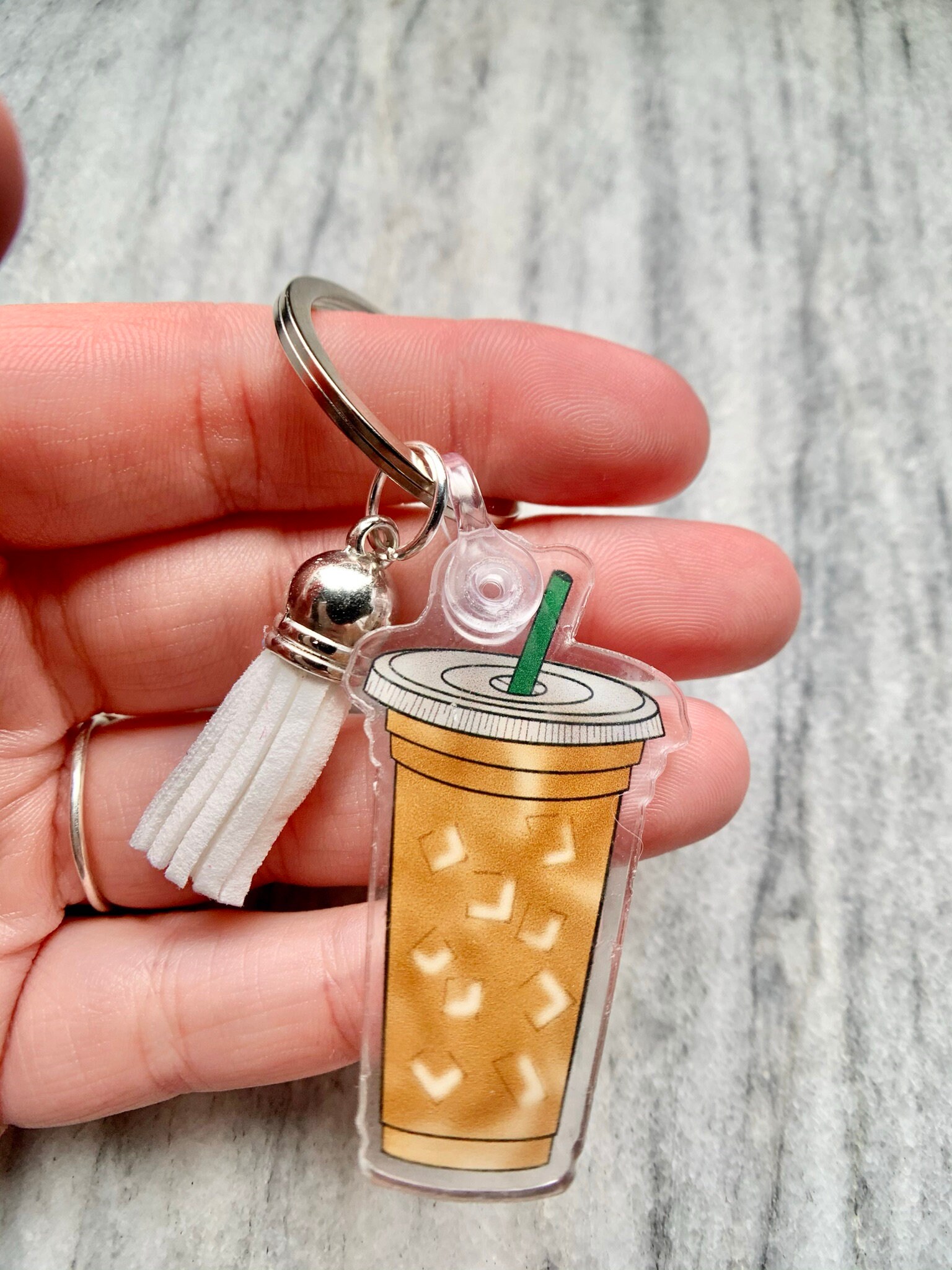 Iced Coffee Cup Keychain Etsy