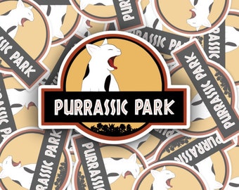 Purrassic Park Sticker | Laptop Sticker | Notebook Sticker | Vinyl Sticker | Waterproof Sticker