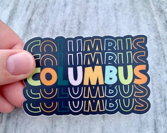 Columbus Ohio Text Sticker | Laptop Sticker | Notebook Sticker | Vinyl Sticker | Waterproof Sticker