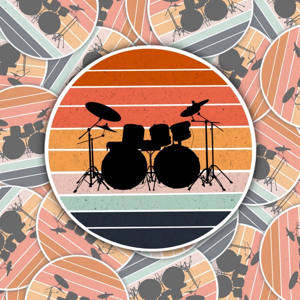 Drum Kit Sticker | Laptop Sticker | Notebook Sticker | Vinyl Sticker | Waterproof Sticker